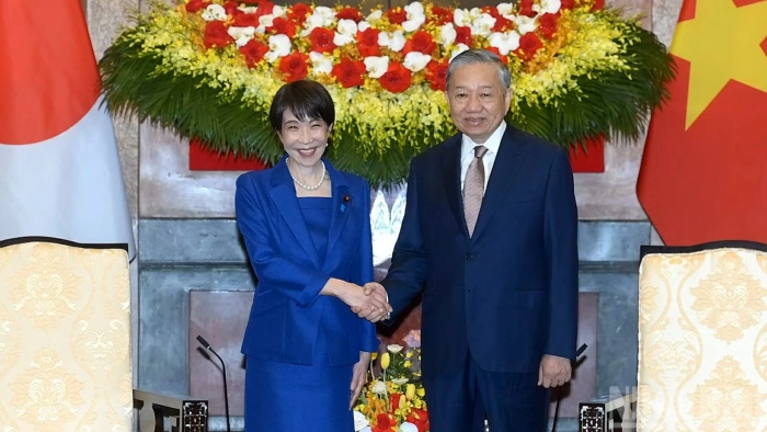 [Ảnh] Tổng Bí thư, Chủ tịch nước Tô Lâm tiếp Thủ tướng Nhật Bản Takaichi Sanae