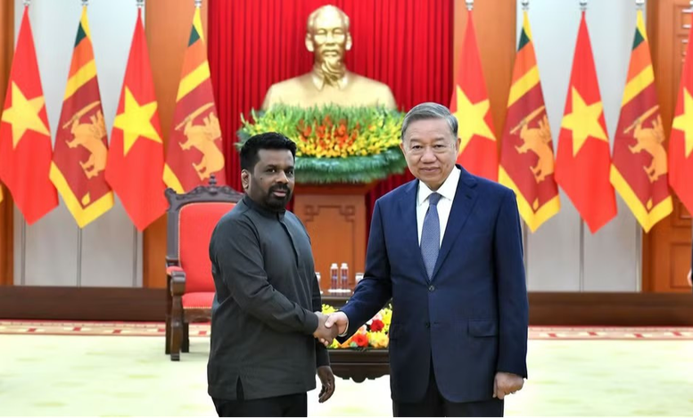 Tổng Bí thư, Chủ tịch nước Tô Lâm và Tổng thống Sri Lanka Anura Kumara Dissanayake tại Trụ sở Trung ương Đảng, ngày 4/5/2025