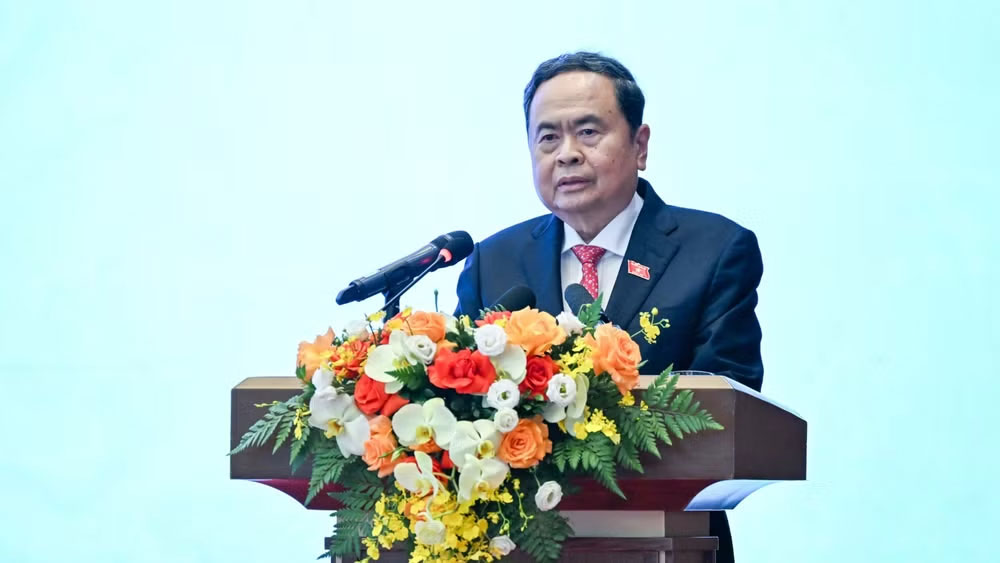 Chủ tịch Quốc hội Trần Thanh Mẫn phát động Phong trào thi đua năm 2026 và nhiệm kỳ 2026-2031. (Ảnh: DUY LINH)