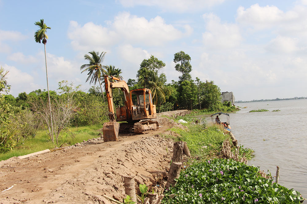 Cồn Thanh Long xảy ra có 3 điểm sạt lở nghiêm trọng với chiều dài trên 560m.