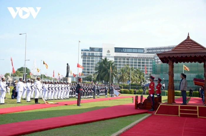 Lễ đón trọng thể Tổng Bí thư, Chủ tịch nước Tô Lâm thăm cấp Nhà nước Sri Lanka