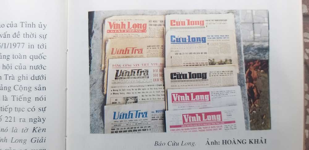 Măng sét các tờ báo tiền thân Báo Vĩnh Long ngày nay.

