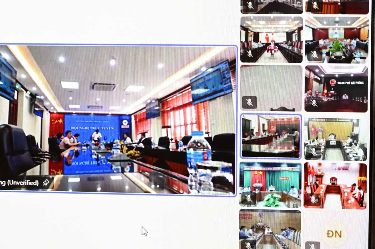 Hội nghị được kết nối trực tuyến từ điểm cầu chính trụ sở Bộ Công Thương