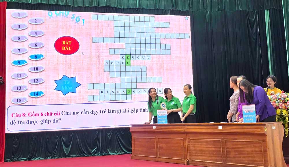 Hội LHPN tỉnh tổ chức hội thi “Ngôi nhà an toàn cho trẻ”, cùng học hỏi, trao đổi các kiến thức xây dựng 
môi trường sống an toàn, hạnh phúc cho trẻ em.

