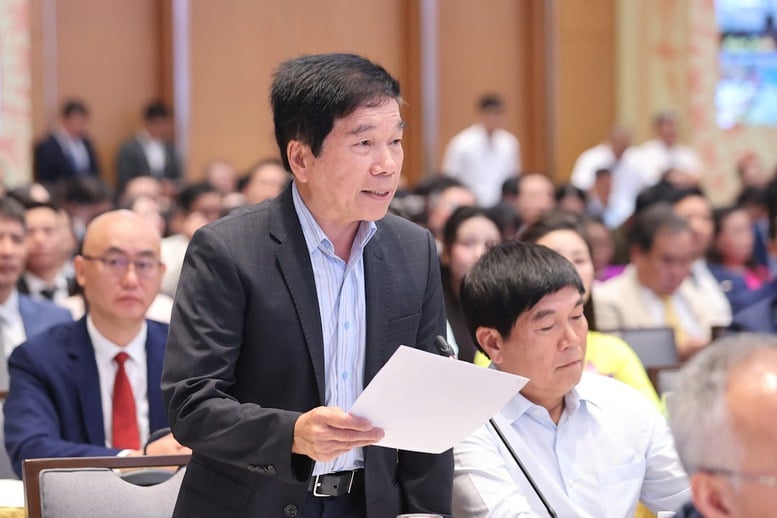 Ông Nguyễn Quốc Hiệp, Chủ tịch GP. Invest đề xuất cần có cơ quan điều phối công tác thanh tra, kiểm tra để bảo đảm mỗi năm chỉ thanh tra mỗi doanh nghiệp một lần. Ảnh: VGP