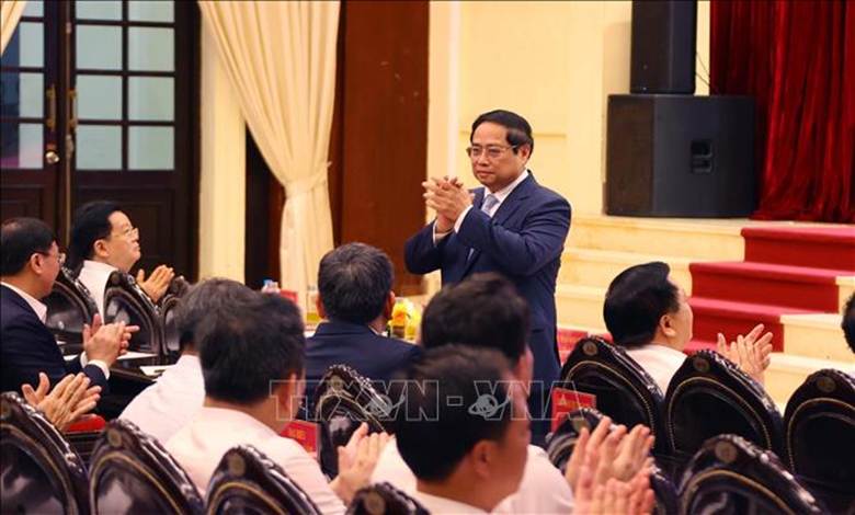 Thủ tướng Phạm Minh Chính dự hội nghị. Ảnh: Văn Điệp/TTXVN