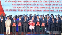 Thủ tướng Phạm Minh Chính dự Lễ công bố các Quyết định của Trung ương và địa phương về sáp nhập đơn vị hành chính cấp tỉnh, cấp xã