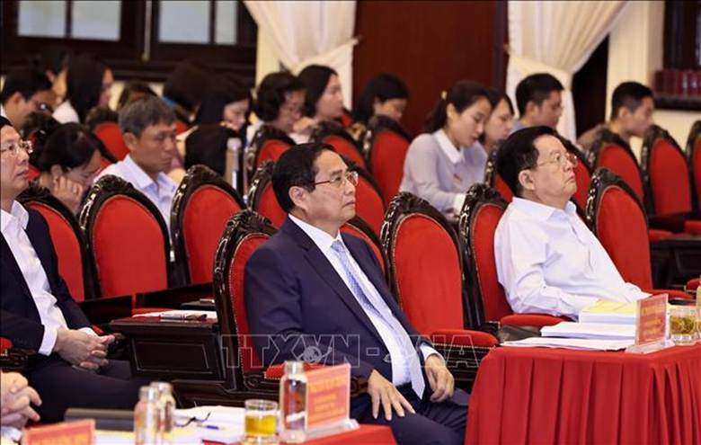 Thủ tướng Phạm Minh Chính dự hội nghị. Ảnh: Văn Điệp/TTXVN

