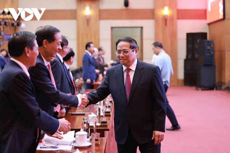 Thủ tướng Phạm Minh Chính đến dự Lễ công bố các nghị quyết, quyết định của Trung ương về sáp nhập đơn vị hành chính tại thành phố Hải Phòng.
