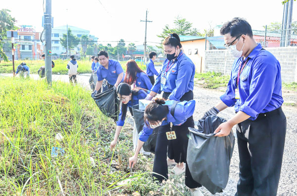 Tuổi trẻ tham gia phần việc bảo vệ môi trường.

