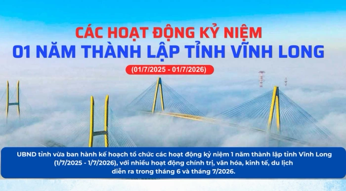 Các hoạt động kỷ niệm 01 năm thành lập tỉnh Vĩnh Long (01/7/2025 - 01/7/2026)