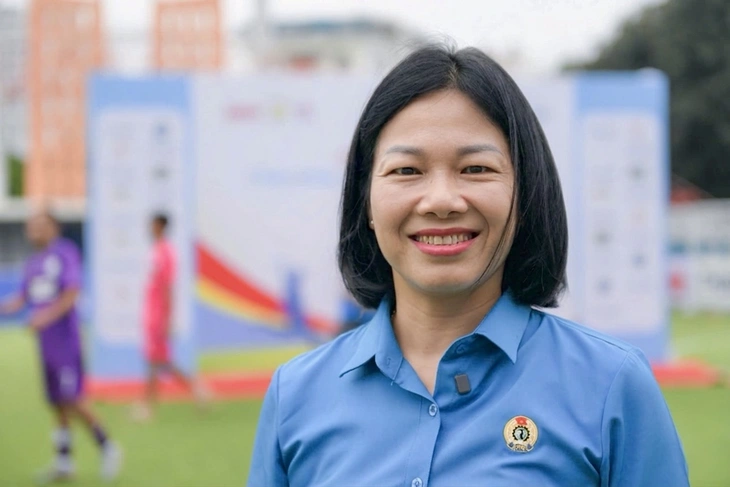 Bà Đỗ Thị Hiền - Chủ tịch Liên đoàn Lao động tỉnh Thái Nguyên - Ảnh: NAM TRẦN

