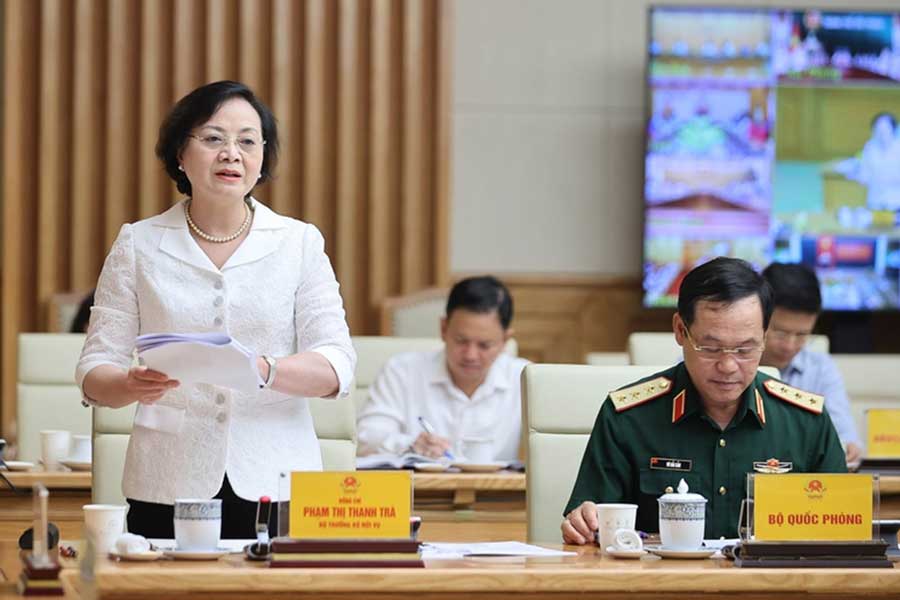 Bộ trưởng Bộ Nội vụ Phạm Thị Thanh Trà phát biểu tại hội nghị - Ảnh: VGP/Nhật Bắc