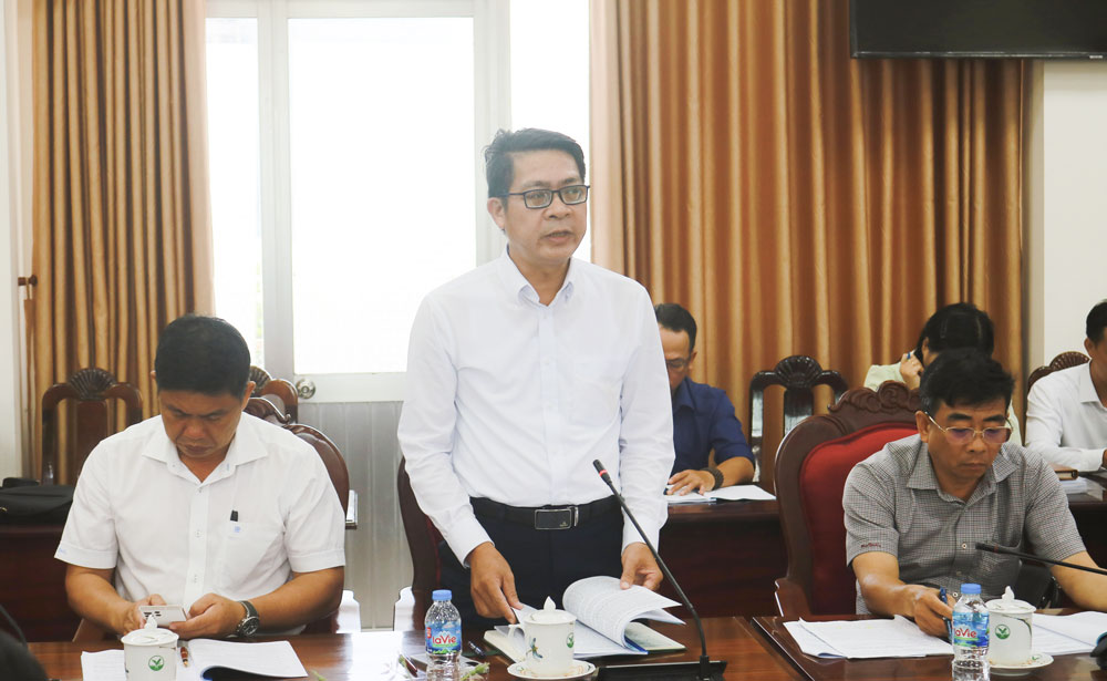 Đại biểu Đảng ủy UBND tỉnh báo cáo công tác chuẩn bị đại hội.