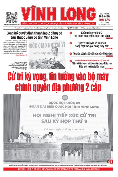 Mời bạn đọc xem báo in số 9 (6121) thứ sáu ngày 11/7/2025