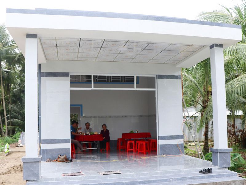 Căn nhà tình nghĩa vừa được hỗ trợ xây dựng của gia đình ông Huỳnh Văn Nam.
