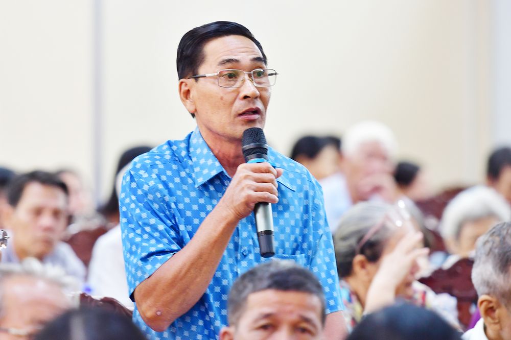 Cử tri Huỳnh Văn Đợi ý kiến về chế độ chính sách cho cán bộ hưu trí.