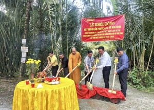 Khởi công công trình chào mừng Đại hội đại biểu Đảng bộ xã Hòa Bình lần thứ nhất