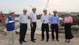 Khảo sát thực địa tiến độ dự án cầu Ba Lai 8 trên tuyến đường bộ ven biển