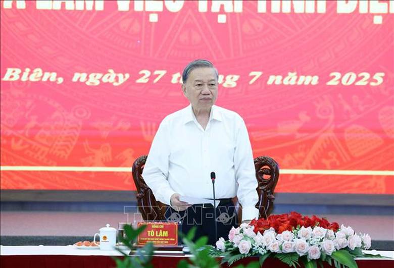 Tổng Bí thư Tô Lâm phát biểu - Ảnh: TTXVN