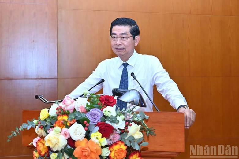 Phó Trưởng ban Thường trực Ban Nội chính Trung ương Võ Văn Dũng phát biểu quán triệt, triển khai thực hiện kết luận chỉ đạo của đồng chí Tổng Bí thư về công tác nội chính, phòng, chống tham nhũng, lãng phí, tiêu cực và cải cách tư pháp.