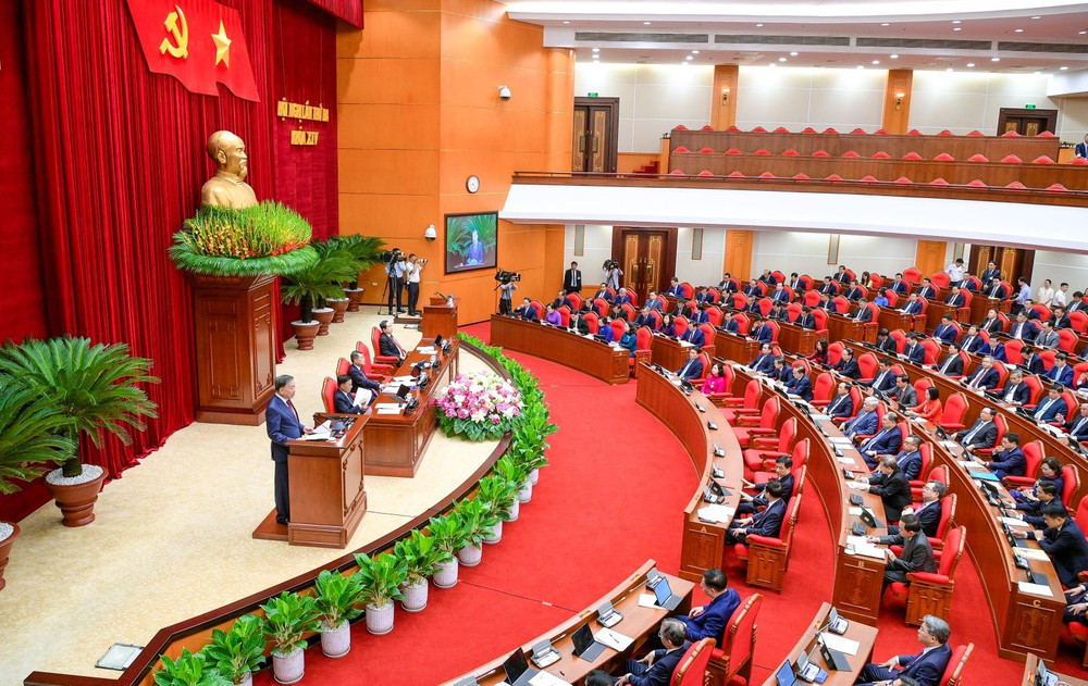 Quang cảnh Hội nghị lần thứ ba Ban Chấp hành Trung ương Đảng khóa XIV.
