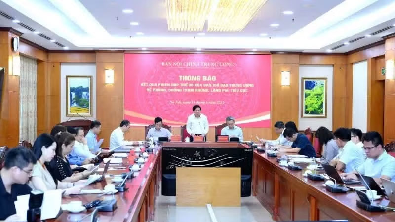 Phiên họp thứ 30 của Ban Chỉ đạo Trung ương về phòng, chống tham nhũng, lãng phí, tiêu cực. (Ảnh: ĐĂNG KHOA)
