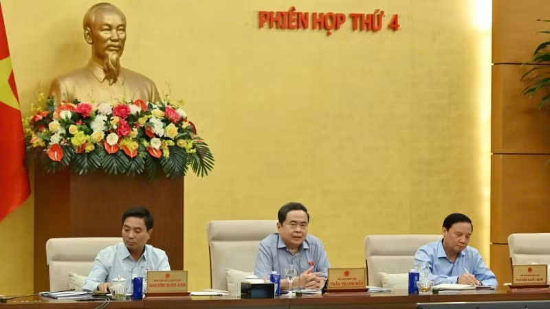 Chủ tịch Quốc hội Trần Thanh Mẫn chủ trì phiên họp. (Ảnh: THỦY NGUYÊN)