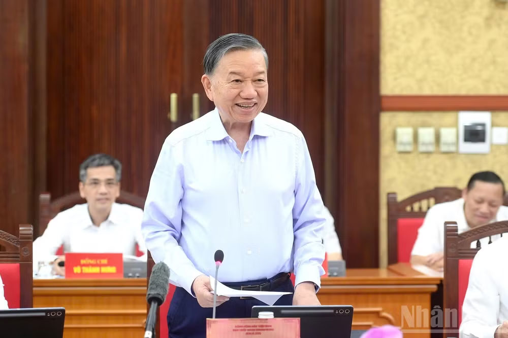 Tổng Bí thư, Chủ tịch nước Tô Lâm phát biểu tại phiên họp. (Ảnh: ĐĂNG KHOA)
