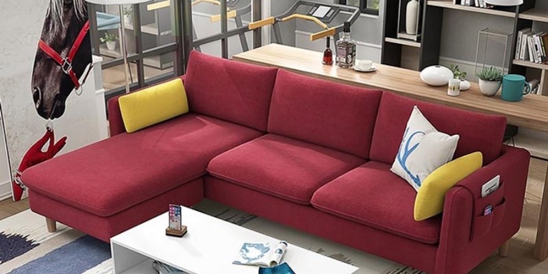 Sofa đỏ mang đến sự mạnh mẽ nam tính cho gia chủ