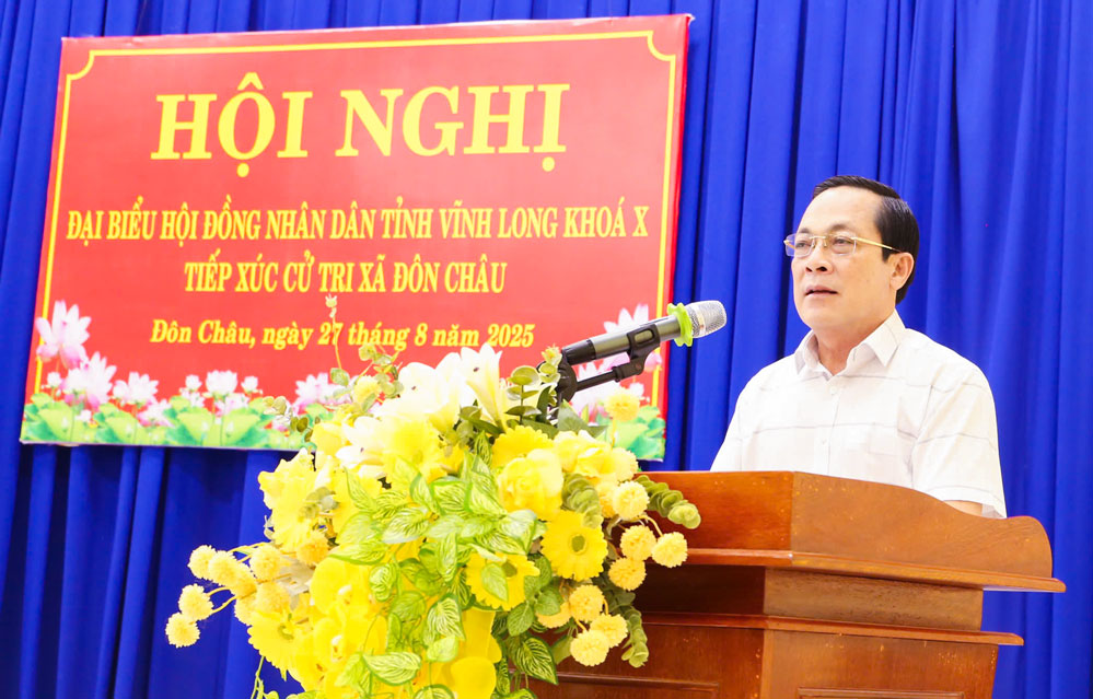 Phó Bí thư Tỉnh ủy- Lâm Minh Đằng kết luận buổi tiếp xúc cử tri.