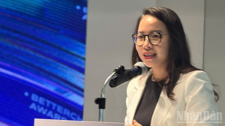 Bà Kim Ngọc Thanh Nga, Phó Giám đốc Trung tâm đổi mới sáng tạo Quốc gia (NIC), Bộ Tài chính. (Ảnh: HNV)