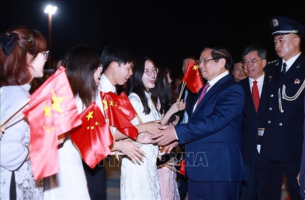 Lễ đón Thủ tướng Phạm Minh Chính đến Thiên Tân, bắt đầu chuyến tham dự Hội nghị Thượng đỉnh Tổ chức Hợp tác Thượng Hải (SCO) 2025. Ảnh: TTXVN