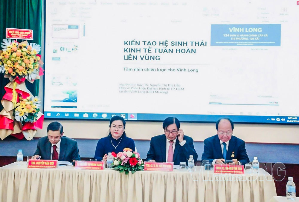 Hội thảo khoa học “Chuyển đổi số và thúc đẩy kinh tế tuần hoàn theo tinh thần Nghị quyết số 57-NQ/TW”, do Liên hiệp Các Hội Khoa học và Kỹ thuật tỉnh tổ chức vào tháng 5/2026. Ảnh: LINH PHƯƠNG