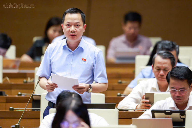 Đại biểu Trịnh Xuân An (tỉnh Đồng Nai) nêu ý kiến tại Hội trường - Ảnh: chinhphu.vn/Nhật Bắc