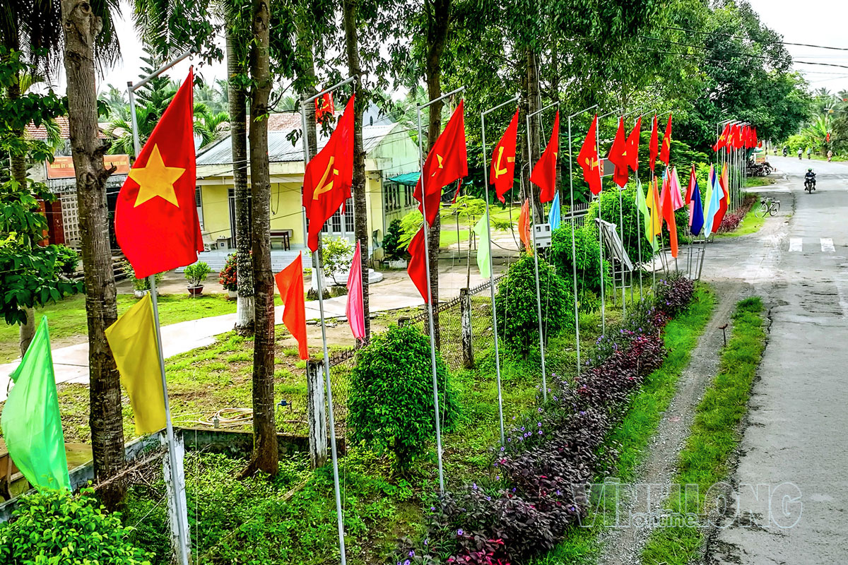 Cờ Đảng, cờ Tổ quốc được trang hoàng từ thành thị đến nông thôn trên địa bàn tỉnh.