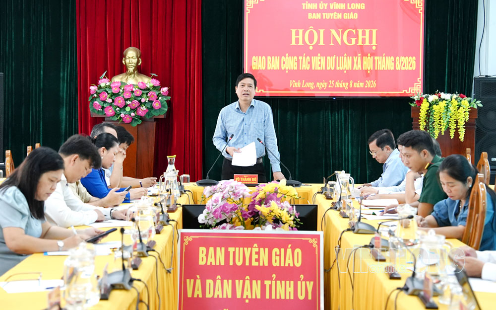 Phó Trưởng Ban Tuyên giáo Tỉnh ủy- Võ Thành Đô phát biểu tại hội nghị.