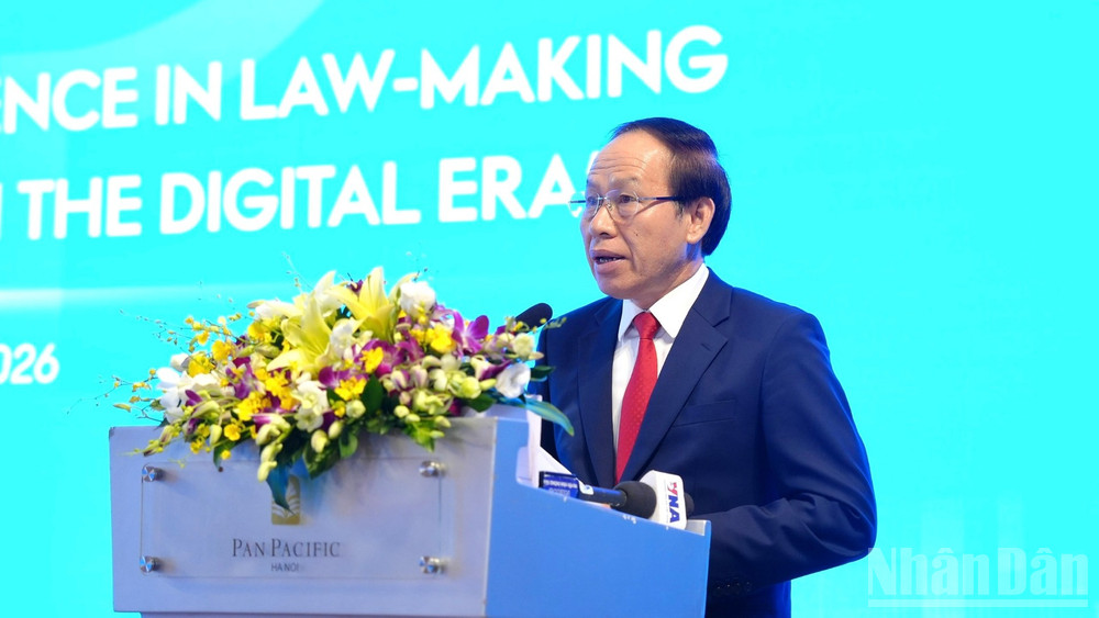 Phó Thủ tướng Lê Tiến Châu phát biểu tại diễn đàn. (Ảnh: HN)
