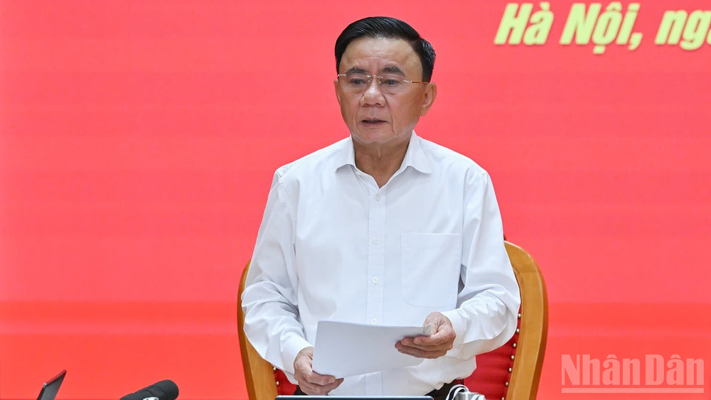 Đồng chí Trần Cẩm Tú, Ủy viên Bộ Chính trị, Thường trực Ban Bí thư. (Ảnh: THỦY NGUYÊN)
