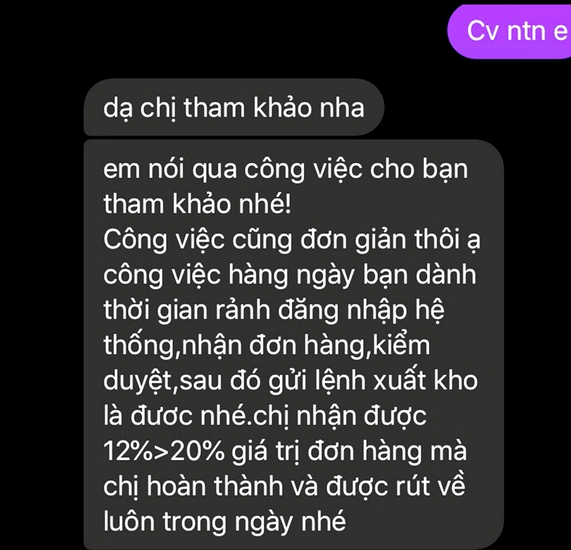 Cảnh giác với những lời mời “việc nhẹ lương cao”.