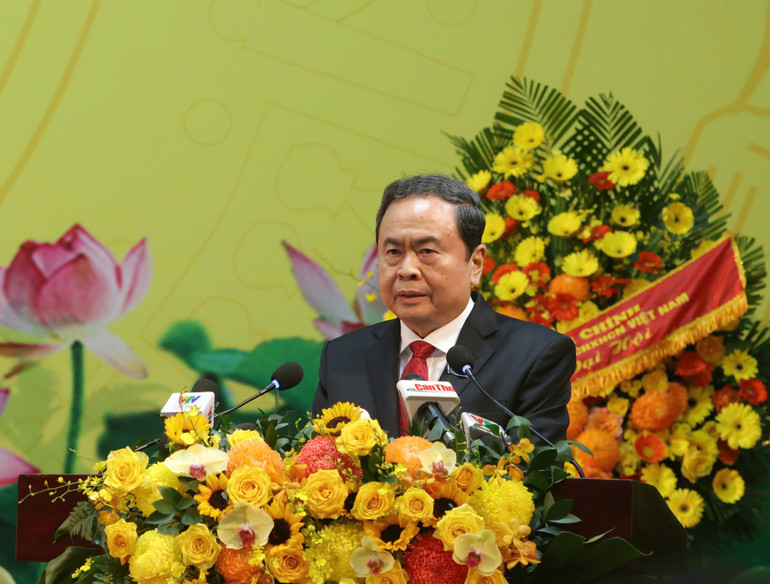 Chủ tịch Quốc hội Trần Thanh Mẫn phát biểu chỉ đạo tại Đại hội Đại biểu lần thứ 1 Đảng bộ Thành phố Cần Thơ.