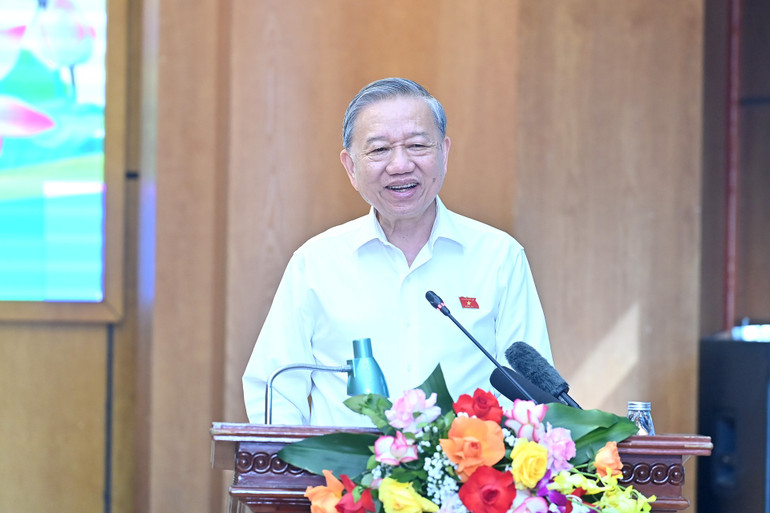 Tổng Bí thư Tô Lâm phát biểu tại hội nghị. (Ảnh: ĐĂNG KHOA)