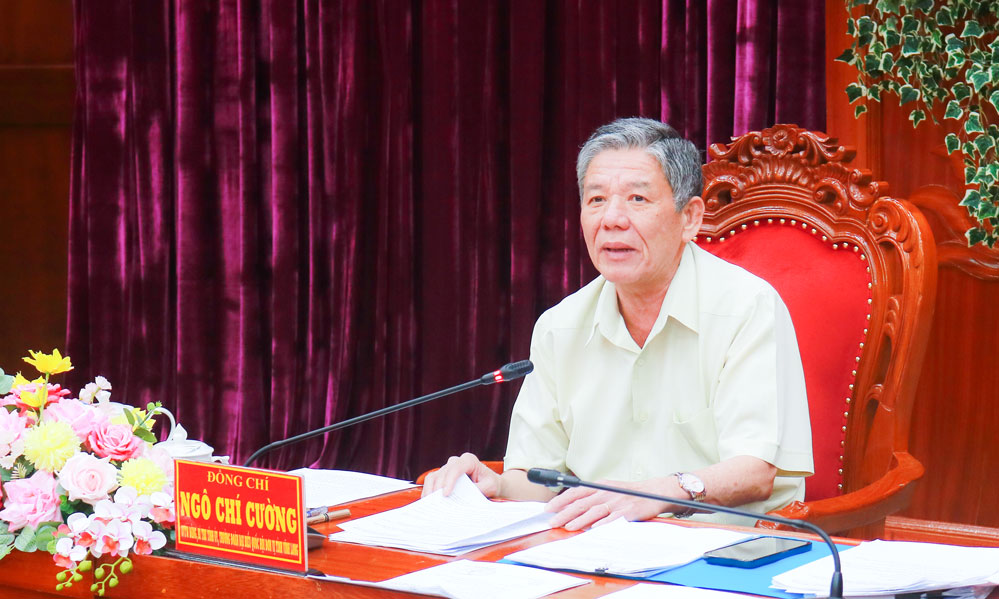 Bí thư Tỉnh ủy- Ngô Chí Cường chủ trì hội nghị.
