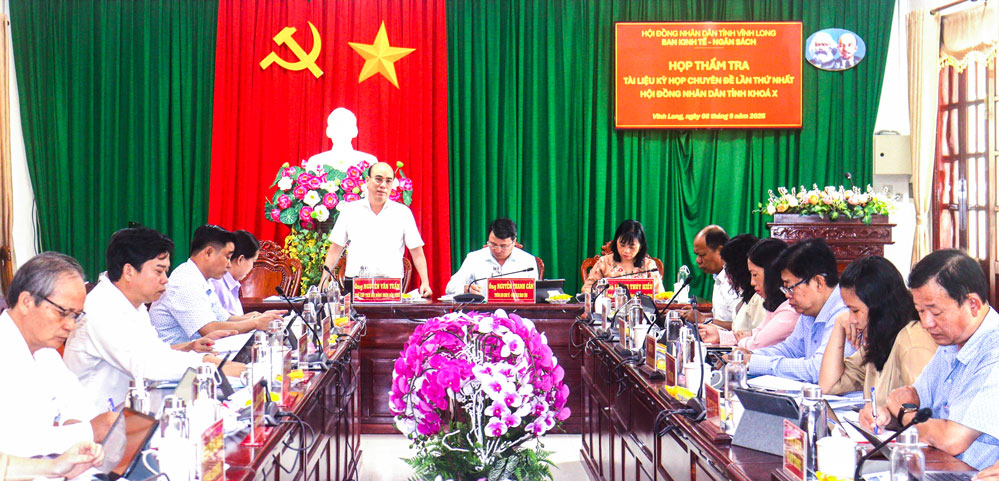 Ông Nguyễn Văn Tuấn- Ủy viên Ban Thường vụ Tỉnh ủy, Phó Chủ tịch HĐND tỉnh phát biểu tại cuộc họp.

