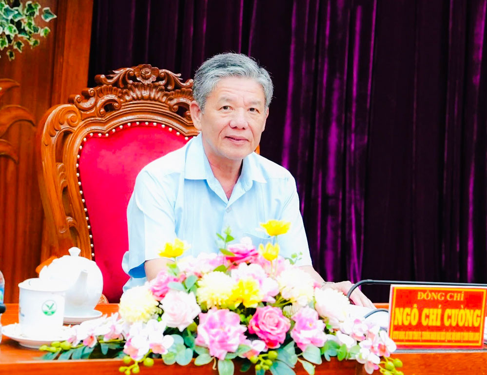 Bí thư Tỉnh ủy- Ngô Chí Cường chủ trì hội nghị nghe báo cáo công tác chuẩn bị Đại hội đại biểu Đảng bộ tỉnh lần thứ I. 
