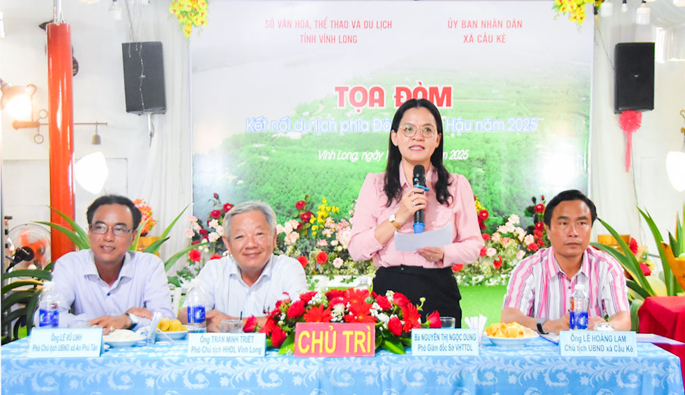 Bà Nguyễn Thị Ngọc Dung- Phó Giám đốc Sở Văn hóa, Thể thao và Du lịch phát biểu định hướng tiềm năng du lịch.