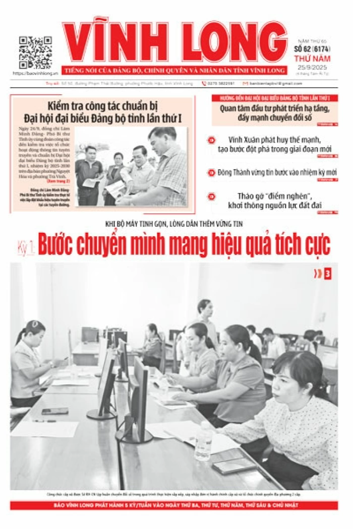 Mời bạn đọc xem báo in số 62 (6174) thứ năm ngày 25/9/2025