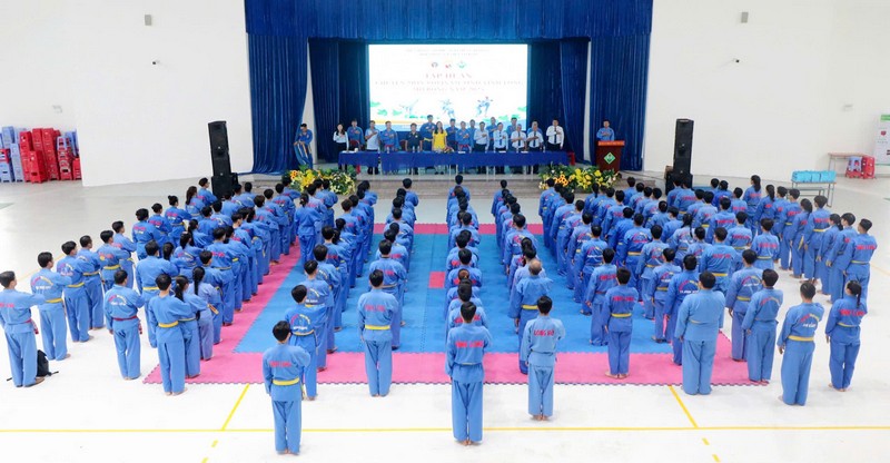 Quang cảnh tập huấn chuyên môn Vovinam cho các võ sư, huấn luyện viên, hướng dẫn viên, vận động viên.