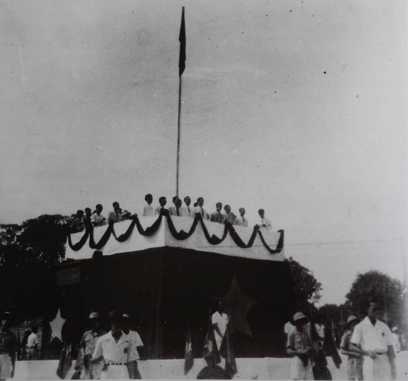  

Lễ đài nơi Bác Hồ đọc bản Tuyên ngôn độc lập ngày 2/9/1945 (Ảnh tư liệu).