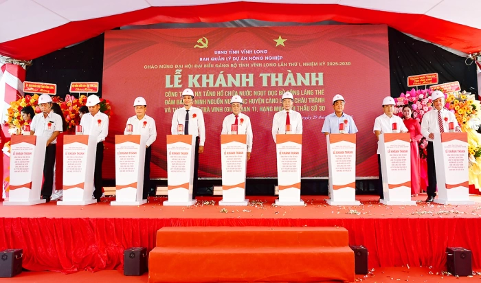 Khánh thành công trình hạ tầng Hồ chứa nước ngọt dọc bờ sông Láng Thé (giai đoạn 1)